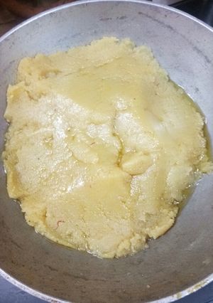 A picture of Badam Atta Halwa.