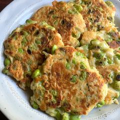 Cheesy Potato & Edamame Pancakes A picture of Cheesy Potato & Edamame Pancakes.