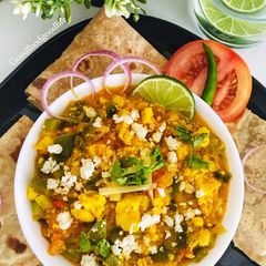 A picture of Paneer bhurji orScrambled cottage cheese.