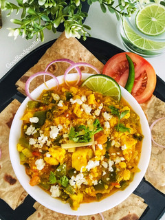 A picture of Paneer bhurji orScrambled cottage cheese.