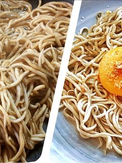 Una foto de Gulas flambeadas con huevos poché y foie grass de pato