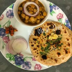 A picture of Chole Kulcha Wheat Flour Kulcha.