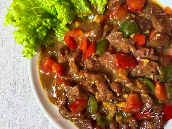 Cara Gampang Membuat Resep Daging Sapi Lada Hitam (Black Pepper Beef) Anti Ribet, Mantap