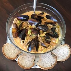 A picture of California Farm Mussel Salad.