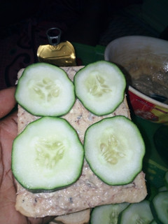 A picture of Cucumber Sardine Bread Sandwich.