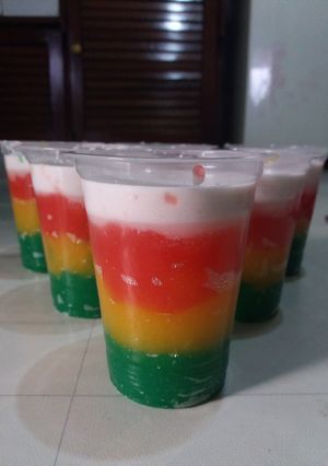 Foto resep Rainbow ganepo (bubur singkong pelangi)