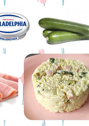 Une photo de Salade de riz, courgettes,jambon