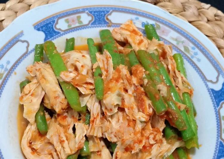 Buncis kembang tahu bumbu belacan