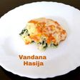 Layered Corn,Spinach Rice With Tomato Sauce
