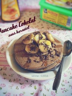 Foto resep Pancake Cokelat Saus Karamel