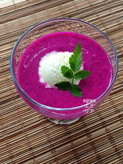 Foto resep Jus Buah Naga dengan Es Krim Vanila