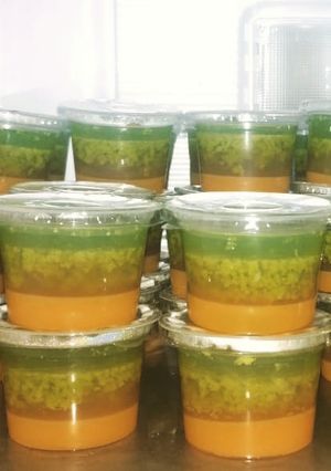 Foto resep Puding lumut lapis mangga