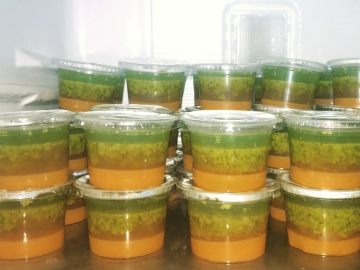 Cara Memasak Puding lumut lapis mangga Praktis