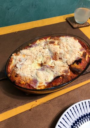 Una foto de Parmesana de Zuchinis