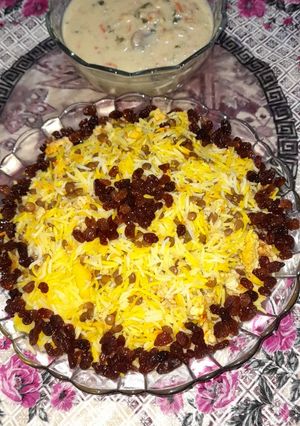 عکسی از دستور عدس پلو با چرخ کرده
