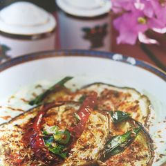 A picture of Aubergine Raita(Biryani side dish).