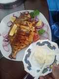 Grilled pampano fish