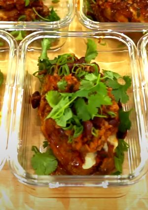A picture of Chilli Con Carne Loaded Sweet Potatoes.