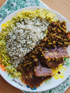 عکسی از دستور گشنیز پلو با گوشت چرخ کرده