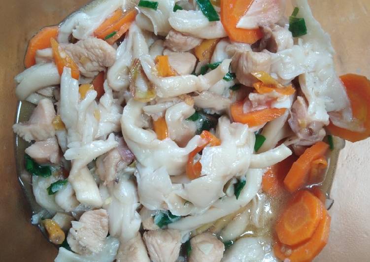 Bagaimana Menyiapkan Tumis ayam wortel jamur tiram, Lezat Sekali