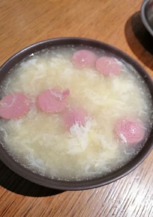 A picture of Corn Soup with Sausage.