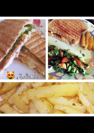 صورة لوصفة همبرغر صحية وبطاطا للغداء 😻 😻
