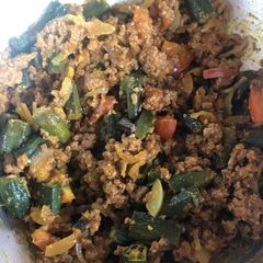 A picture of Okra dish #eattharainbow.