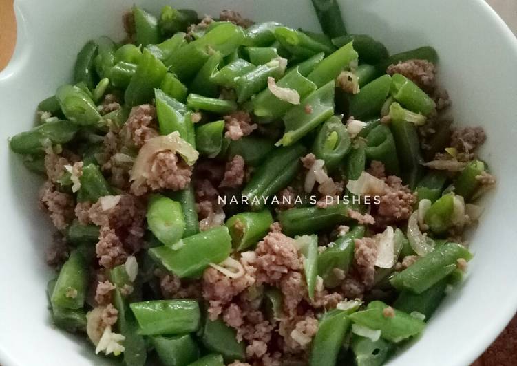 Resep Tumis buncis daging giling yang Enak Banget