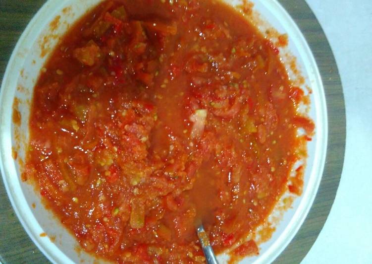 Cara Memasak Sambal tomat mentah yang Renyah