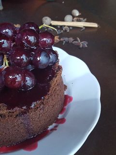 Una foto de Tarta de queso con vino caliente especiado