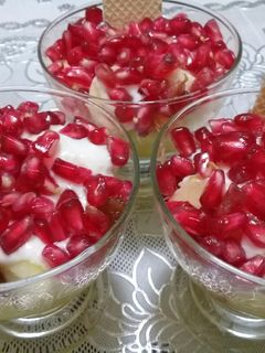 صورة لوصفة سلطة فواكه بالياووغت وعصير البرتقال 🍊🍏🍌