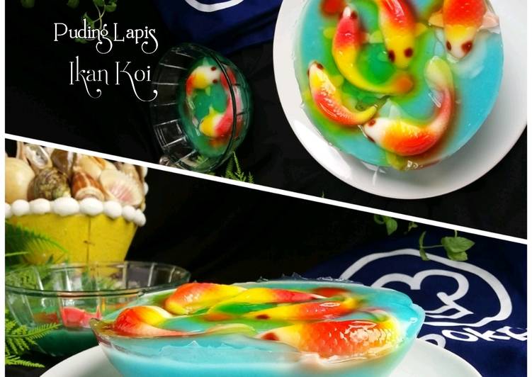 Bumbu Puding lapis ikan koi | Cara Membuat Puding lapis ikan koi Yang Sempurna
