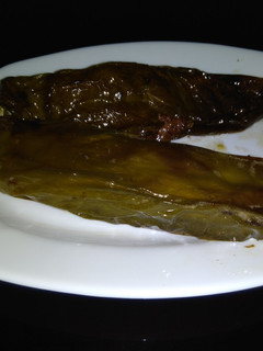 A picture of Green Italian Peppers Stuffed with Spanish Omelette.