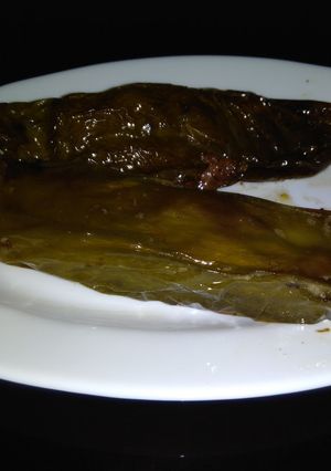 A picture of Green Italian Peppers Stuffed with Spanish Omelette.