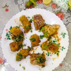 A picture of Boneless Hariyali fish / Pudina Fish fry / mint coriander flavour fish fry 😋.