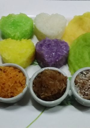 รูปของ ข้าวเหนียวมูน 4สี หน้าต่างๆ