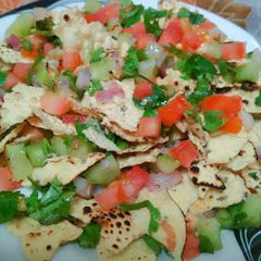 A picture of Papad salad.