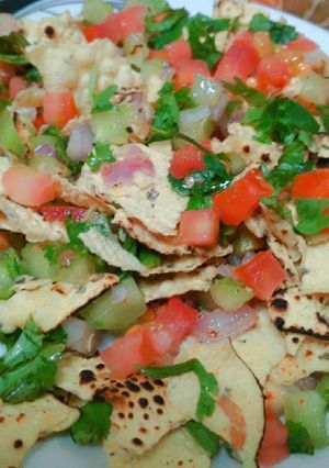 A picture of Papad salad.