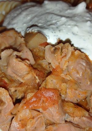 Kapros-gombás zúzapörkölt recept fotója