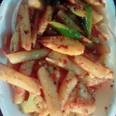A picture of Pasta with garlic chutney-Simple and tasty with veggies.