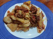 Una foto de co facil macarrones con chorizo