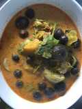 Red Curry with Chicken Thighs, Straw Mushrooms, and Mixed Vegetables