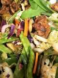 Wok de cordero con verduras