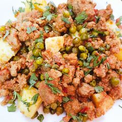 A picture of Tri Colour Qeema Matar Aloo.
