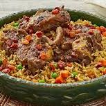 A picture of Majboos (spiced rice).