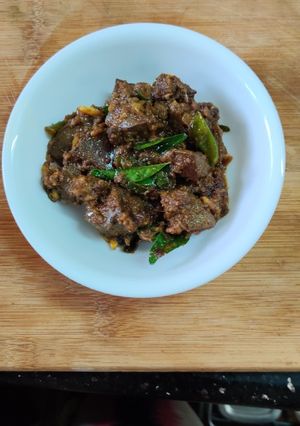 A picture of Mutton Liver Masala.