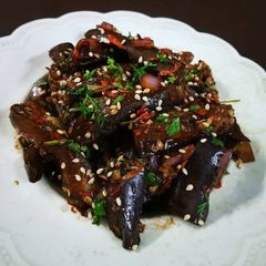 Soya sauce brinjal salad A picture of Soya sauce brinjal salad.