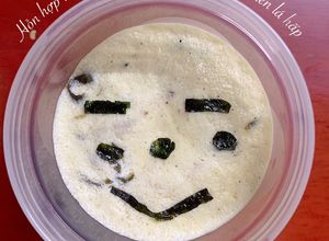 Hình của món Trứng gà ta đậu phụ non rong biển hấp.