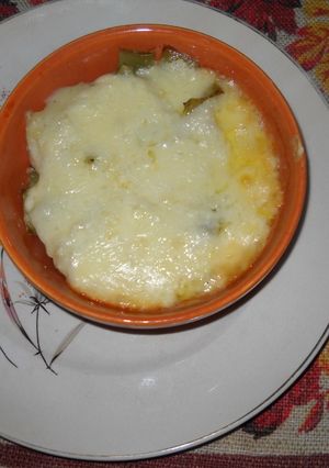 Una foto de Chauchas gratinadas en cazuela
