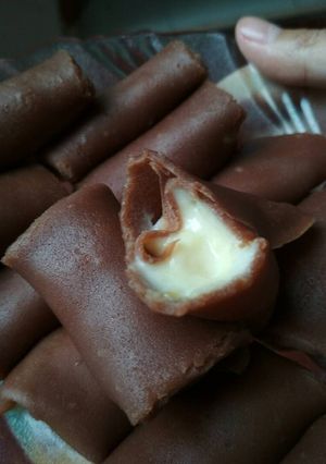 Foto resep Dadar gulung coklat isi vla susu karamel